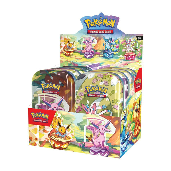 Prismatic Evolutions Mini Tin Display (8 Tins) - ENGLISH